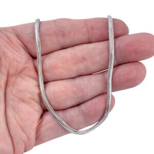 Vintage Italian Sterling Silver 925 Snake Link Chain Necklace 25"